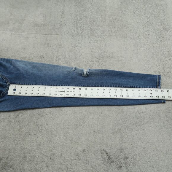 Judy Blue Jeans Junior's 9 Mid-Rise Relaxed Fit Skinny 26" Inseam Distressed - Picture 16 of 16